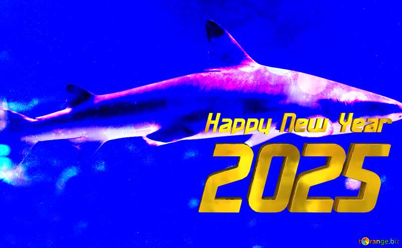 Blue  shark happy new year 2025 №53834