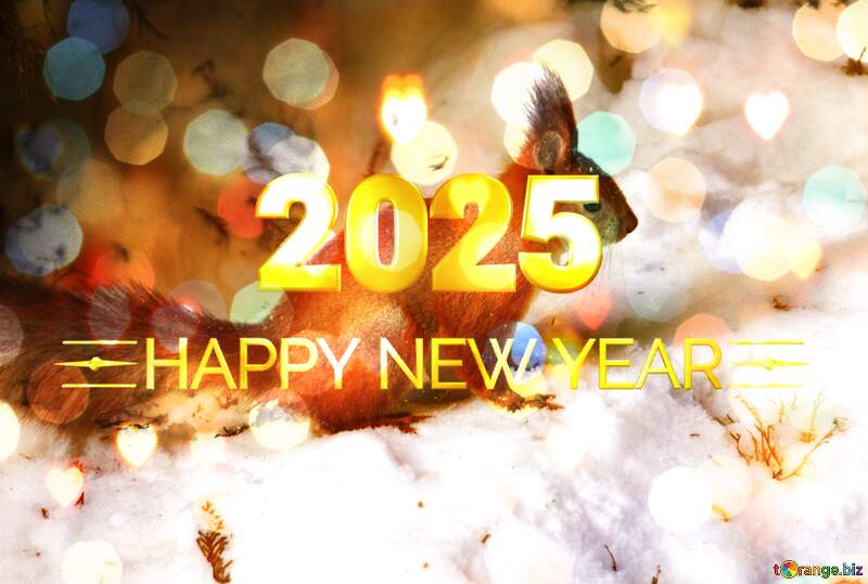 Squirrel happy new year 2025 background №4141