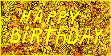FX №230894 Happy birthday yellow painting art background