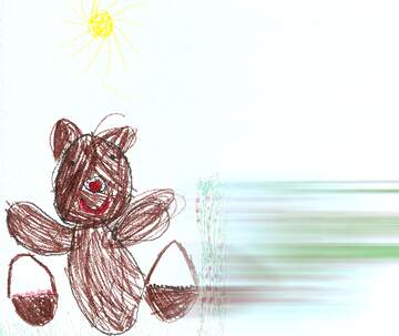 FX №230122 Bear with baskets Children`s drawing