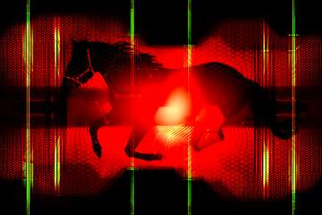 FX №230210 Dark red horse  Technology design background