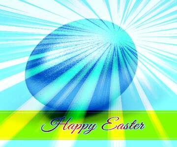 FX №230719 Happy Easter Background blue  Easter Egg with sunlight Rays