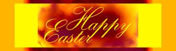 Happy Easter  lettering label yellow