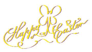 FX №230722 Happy Easter yellow transparent art lettering