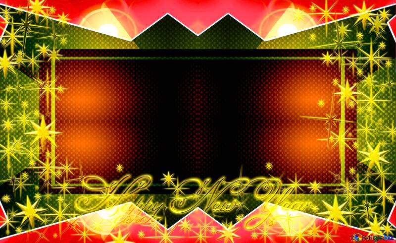 3d Happy New Year gold stars design background №54456