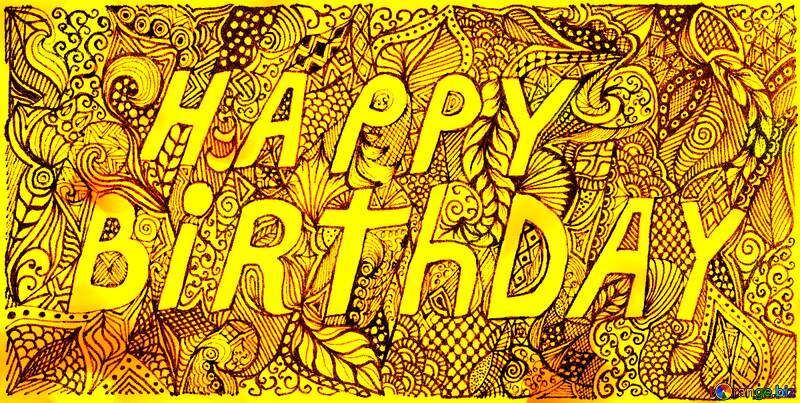 Happy birthday yellow painting art background №56173