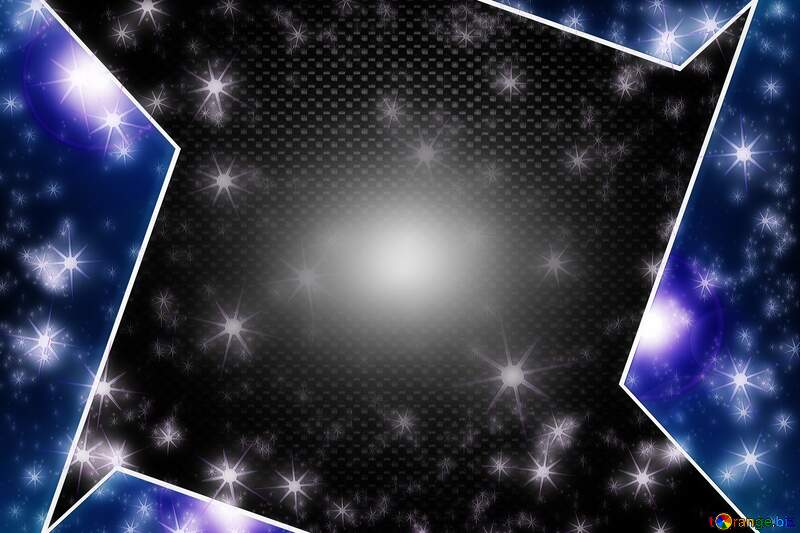 Blue  hi-tech bright stars night frame transparent №54477