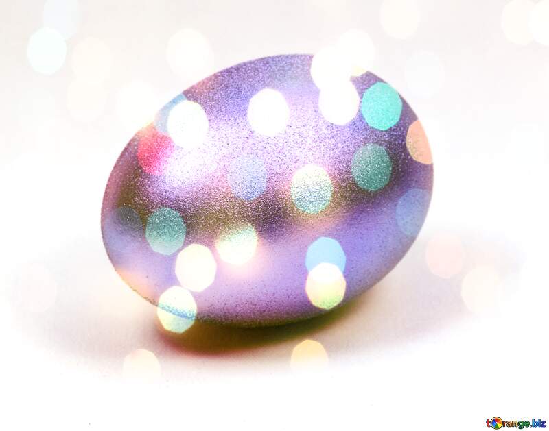 Blue metal Easter Egg  bokeh №8237