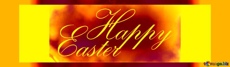 Happy Easter  lettering label yellow №4295