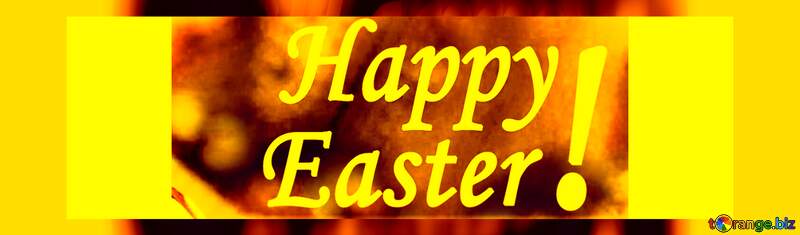 Write Happy Easter lettering label yellow №4305