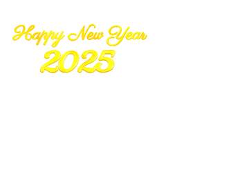 Happy New Year 2025 lettering art text