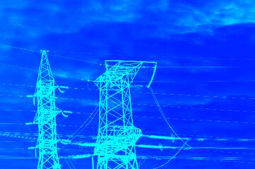 FX №231188 Overhead power line blue background