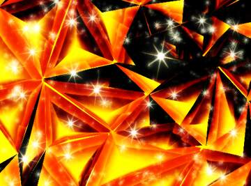 FX №231167 Orange gold polygon metal background with stars