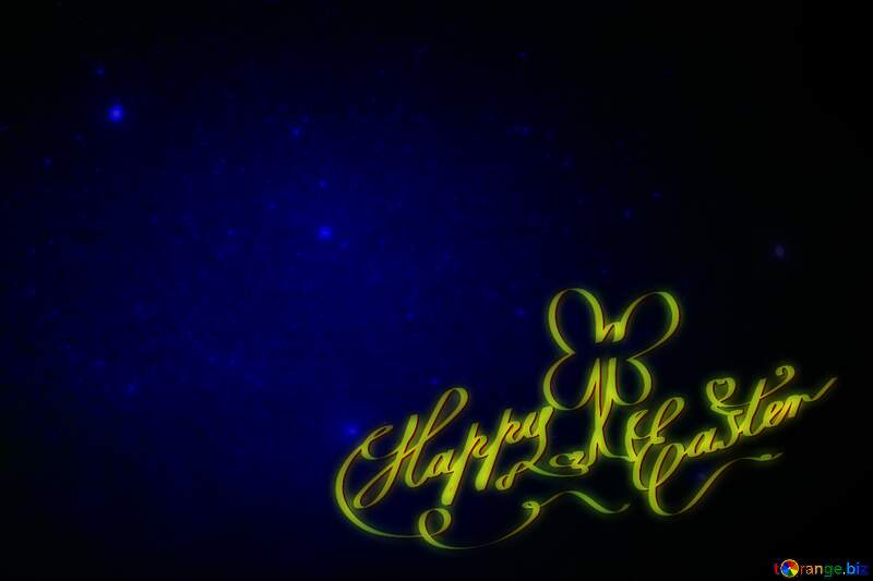 Happy Easter blue night stars background №44731