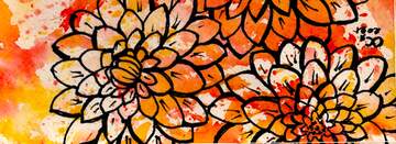 FX №232944  painted colorful orange flower botany art sketch