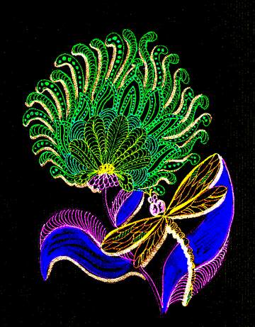 FX №232775 clip art neon glow  flower plant arts painting illustration floral design artwork