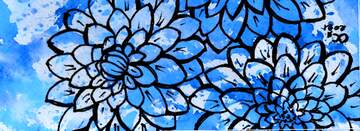 FX №232976 Creative design autumn flowers blue clip art