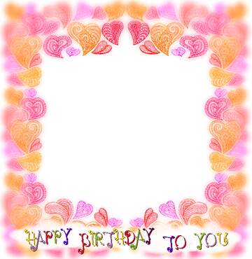 FX №233480 Happy birthday frame with hearts