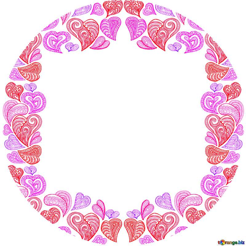 Circle  heart frame №56177