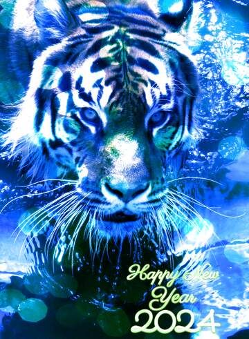 FX №235314 2024 Tiger year water blue