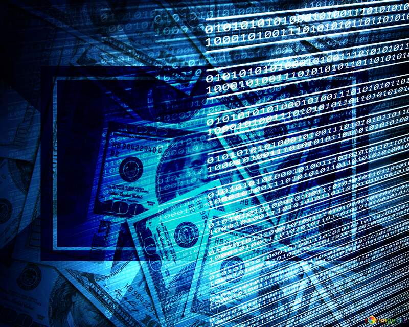 Digital money blue  background №49673