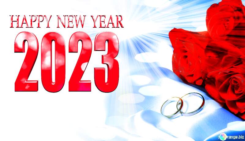 Happy new year 2023 love rose background blue tined №7235