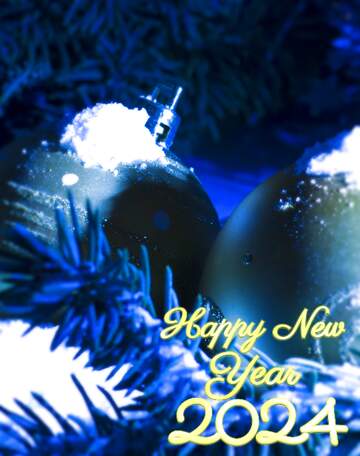 FX №24294 Christmas card blur frame happy new year 2024