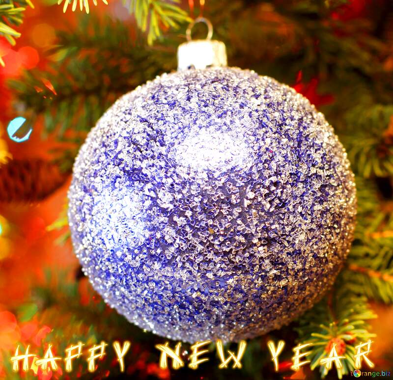 Christmas blue  ball Happy new year №18369