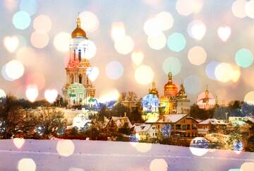 FX №261279 Kyiv Laurel Christmas bokeh lights background