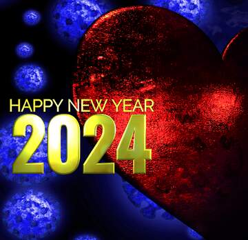 FX №262522 Covid 19 Heart background Happy New Year 2024