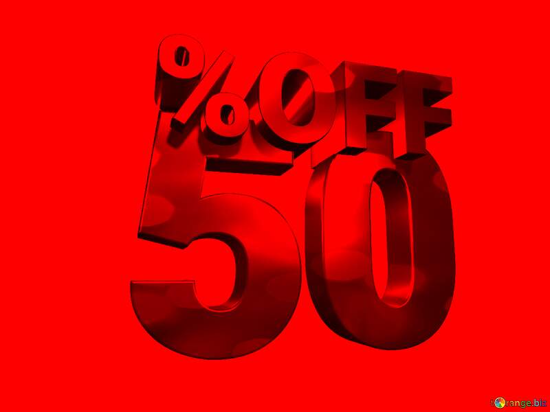 50 percent off red  Background №56216
