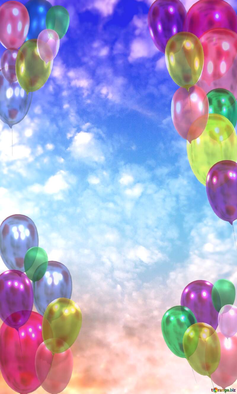 Frame sky inflate balloons background №22652