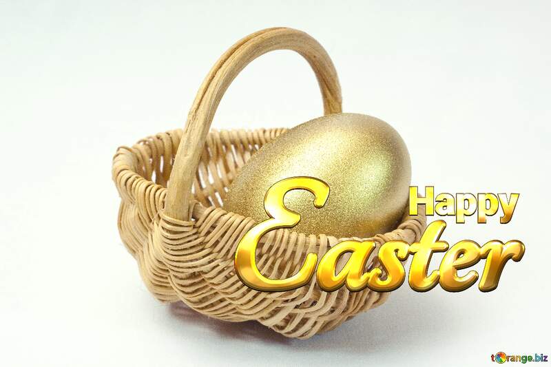 Happy Easter Cart   Gold  egg №8206