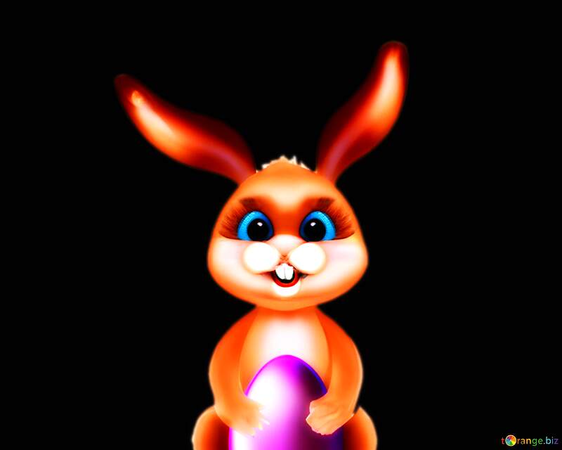 Orange  Easter Rabbit transparent png №56266