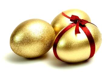 FX №264829 Golden Eggs with Red Ribbon - Luxury Easter Decor