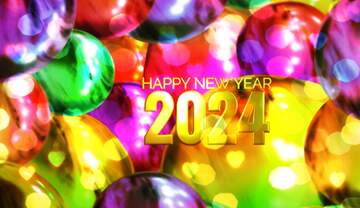 FX №264256 Happy New Year 2024 Rainbow Balloons