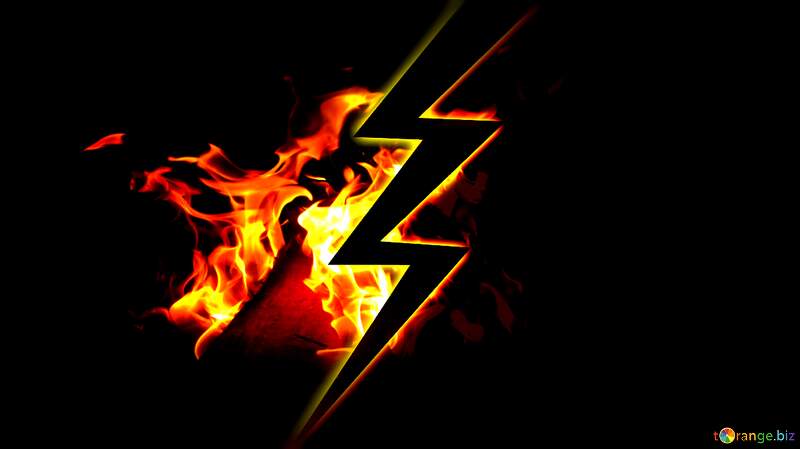 Dynamic Flame Lightning Bolt Design for Impactful Visuals №54836