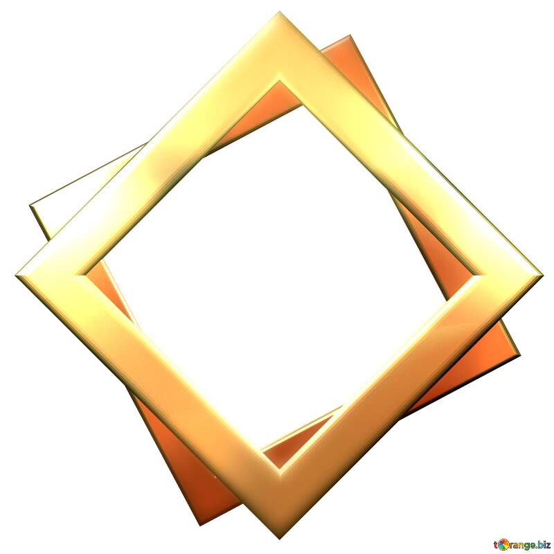 Golden Orange  Shiny Glowing Frame Transparent png №56393