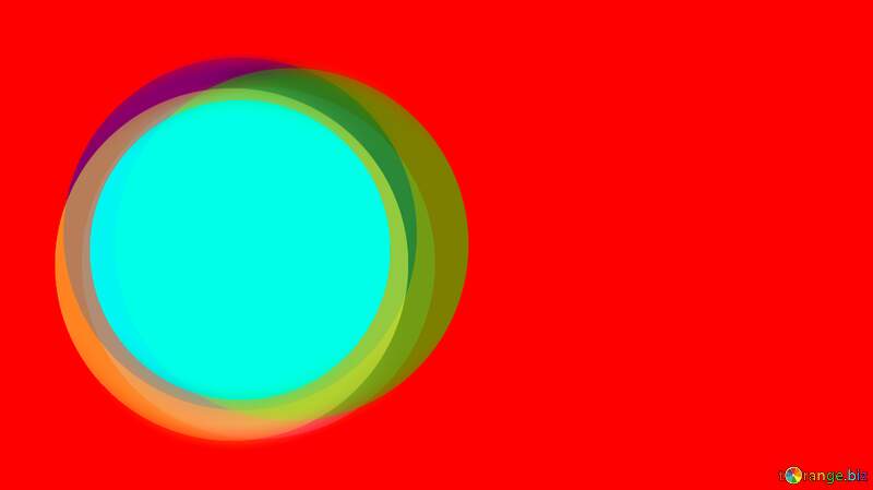 Vibrant Abstract Composition Featuring Circular Shapes on Red Background №54845