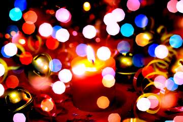 FX №265220 Vibrant Holiday Lights and Candle Glow: A Festive Atmosphere