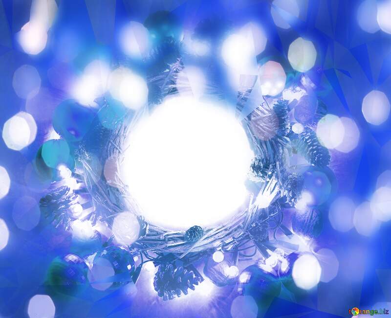 Blue Silver Bell Symphony Christmas wreath №48047