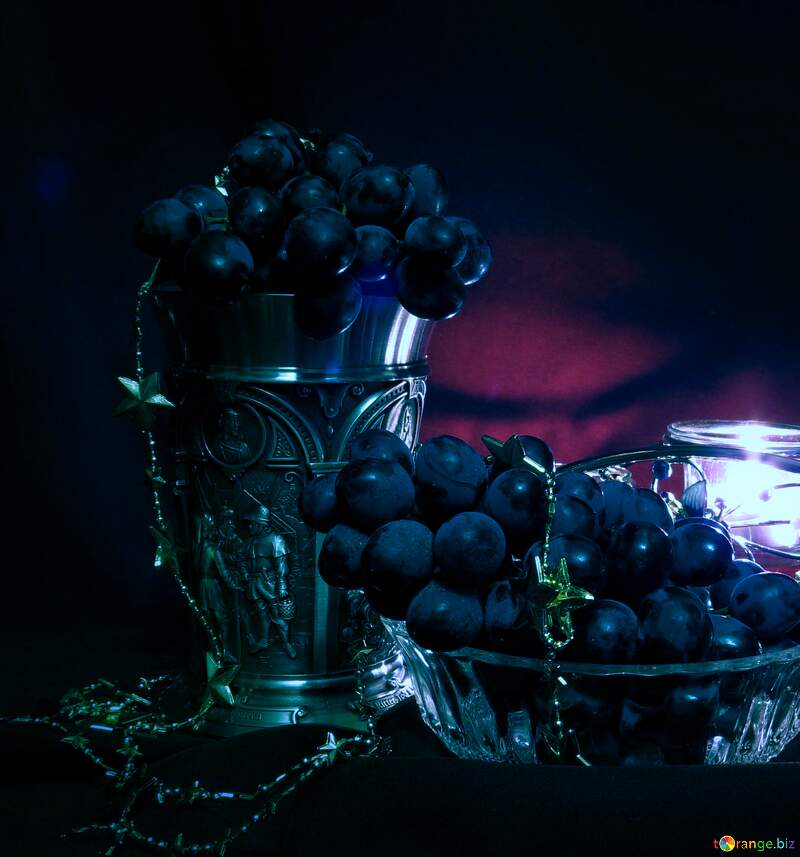 Holiday Harvest Bliss: Wine Grapes Background №15991