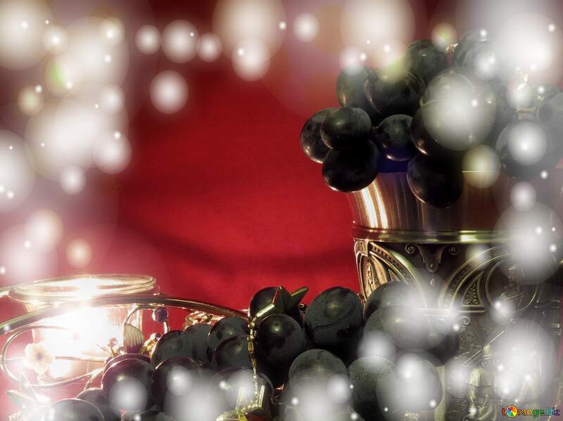 Holiday Vineyard Bliss: Grapes Background Serenade №15991