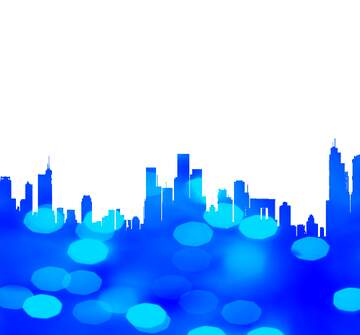FX №266931 Blue  city silhouette