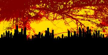 FX №266929 city silhouette from forest