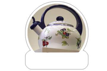 FX №266009 Elegant Floral Teapot with Blue Accents Perfect for Home Decor