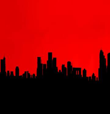 FX №266937 Red  city silhouette design