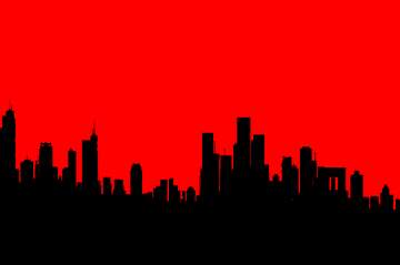 FX №266927 Red sky  city silhouette