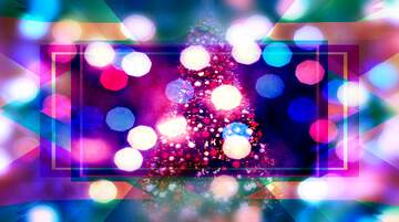 FX №266800 Vibrant Christmas Tree with Colorful Bokeh Lights