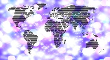 FX №266017 Vibrant Global Map with Abstract Light Effects for Modern Aesthetics